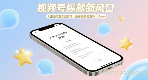 视频号爆款新风口，人生感悟图文这样做，条条播放量直冲 10w+-A5资源网