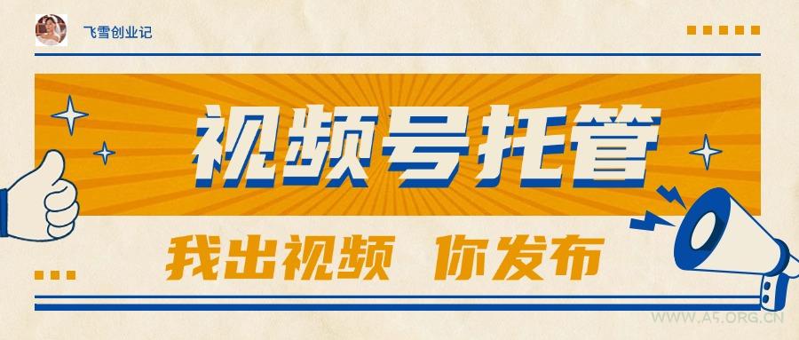 【视频号托管 】团队提供视频，你出账号，最高躺赚1W+-A5资源网