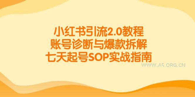 小红书引流2.0教程，账号诊断与爆款拆解，七天起号SOP实战指南-A5资源网