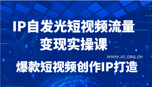 IP自发光短视频流量变现实操课，爆款短视频创作IP打造-A5资源网