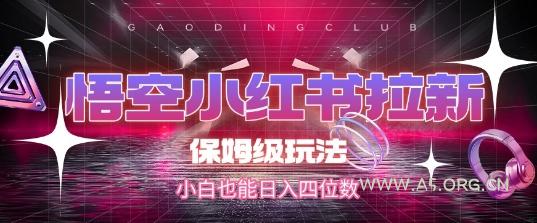 悟空小红书拉新，保姆级玩法，小白也能日入四位数-A5资源网