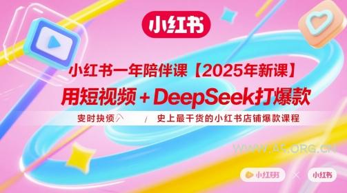 小红书一年陪伴课【2025年新课】，用短视频+deepSeek打爆款，史上最干货的小红书店铺爆款课程-A5资源网