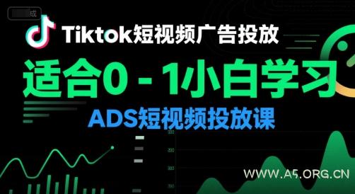 Tiktok短视频广告投放，适合0-1小白学习ADS短视频投放课-A5资源网