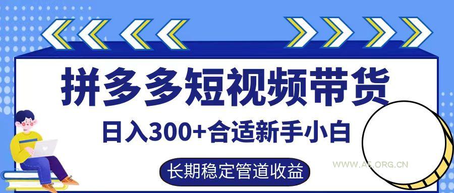 拼多多短视频带货日入300+，实操账户展示看就能学会-A5资源网