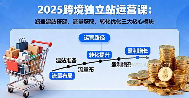2025跨境独立站运营课：涵盖建站搭建、流量获取、转化优化三大核心模块-A5资源网