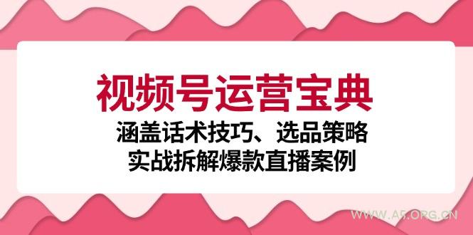 视频号运营宝典：涵盖话术技巧、选品策略、实战拆解爆款直播案例-A5资源网
