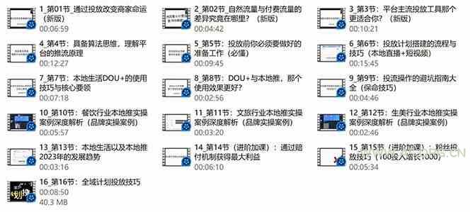 本地同城推核心方法论，本地同城投放技巧快速掌握运营核心(19节课) - A5资源网