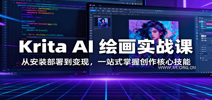 Krita AI 绘画实战课：从安装部署到变现，一站式掌握创作核心技能-A5资源网