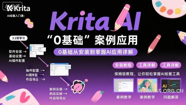 Krita AI绘画入门课，0基础从安装到案例应用krita AI使用详解-A5资源网