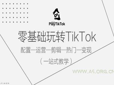 零基础玩转TikTok，配置一运营一剪辑一热门一变现，一站式教学-A5资源网