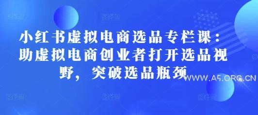 小红书虚拟电商选品专栏课：助虚拟电商创业者打开选品视野，突破选品瓶颈-A5资源网