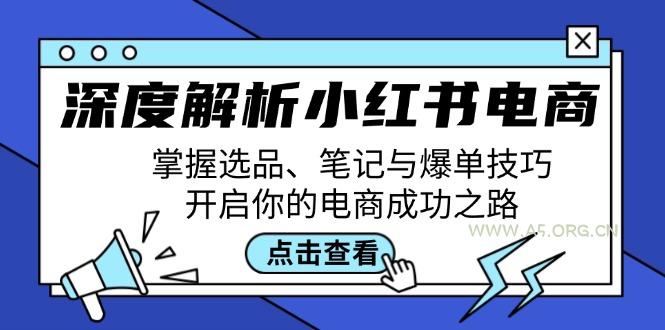 深度解析小红书电商：掌握选品、笔记与爆单技巧，开启你的电商成功之路-A5资源网