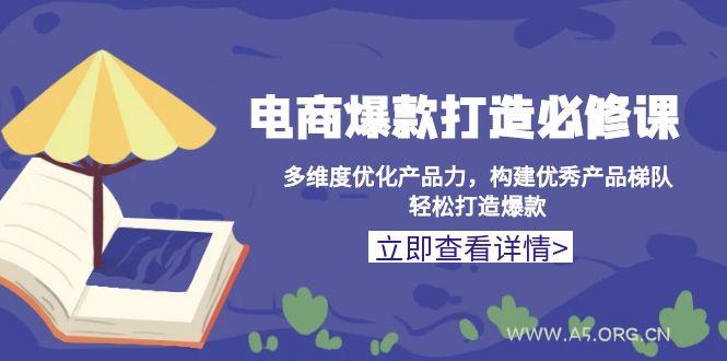 电商爆款打造必修课：多维度优化产品力，构建优秀产品梯队，轻松打造爆款-A5资源网