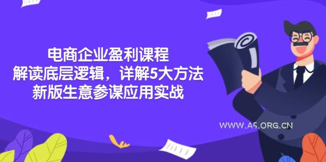 电商企业盈利课程：解读底层逻辑，详解5大方法论，新版生意参谋应用实战-A5资源网