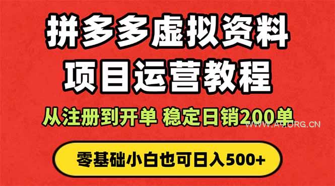 拼多多开店运营课程： 蓝海变现玩法，轻松实现睡后收入 零基础小白也可…-A5资源网