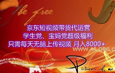 京东短视频带货代运营，学生党、宝妈党超级福利，只需每天无脑上传视频，月入8000+【仅揭秘】-A5资源网