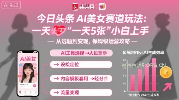 今日头条AI美女赛道玩法，一天轻松5张，小白轻松上手-A5资源网