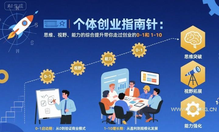 个体创业指南针，思维、视野、能力的综合提升带你走过创业的0-1和1-10【音频】-A5资源网