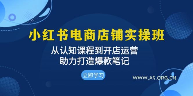 小红书电商店铺实操班：从认知课程到开店运营，助力打造爆款笔记-A5资源网
