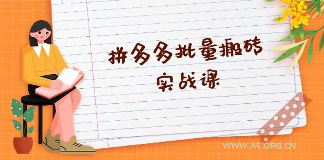 拼多多批量搬砖实战课，全自动剪辑发布，黑科技新技术与爆款选品策略-A5资源网