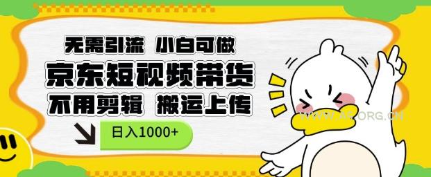无需引流，小白可做，京东短现频带货，不用剪辑，搬运上传，日入1k【揭秘】-A5资源网