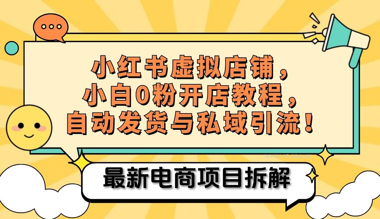小红书电商，小白虚拟类目店铺教程，被动收益+私域引流-A5资源网
