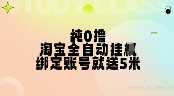 纯0撸，淘宝全自动挂JI，授权登录就得5米，多号多赚【揭秘】-A5资源网