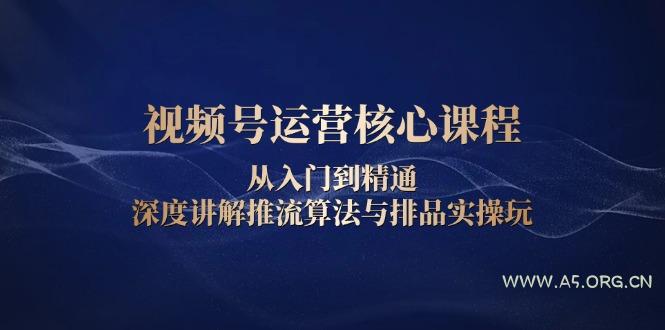视频号运营核心课程，从入门到精通，深度讲解推流算法与排品实操玩-A5资源网