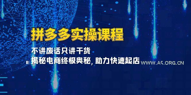 拼多多实操课程：不讲废话只讲干货, 揭秘电商终极奥秘,助力快速起店-A5资源网