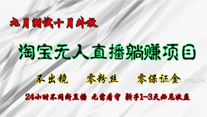 淘宝无人直播最新玩法，九月测试十月外放，不出镜零粉丝零保证金，24小…-A5资源网