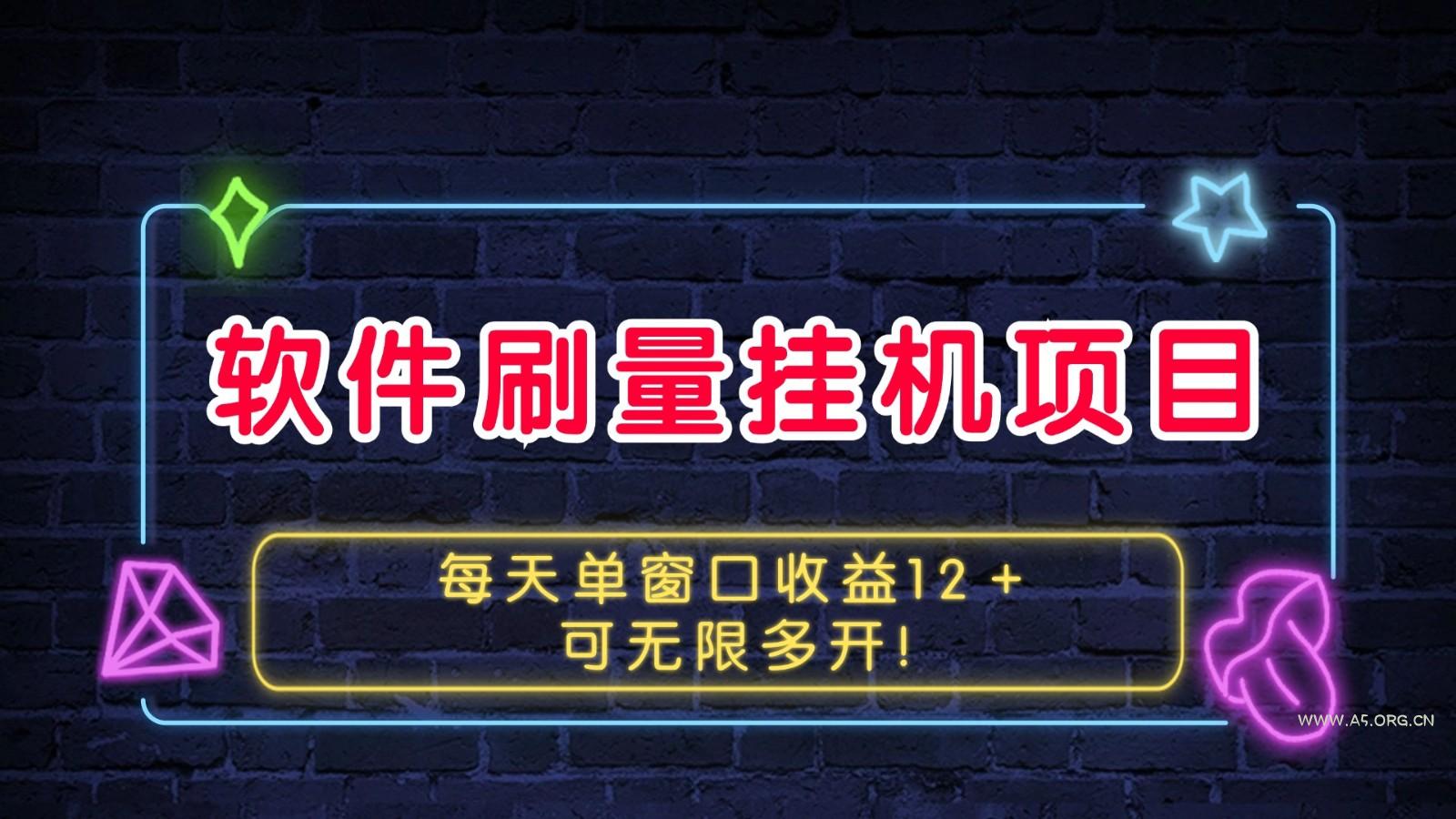 软件刷量挂机项目单窗口收益12＋可无限多开！-A5资源网