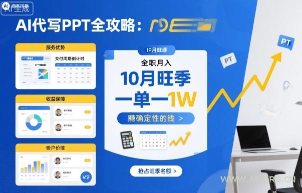 AI代写PPT全攻略，10月旺季，一单一结，全职月入1W，賺确定性的钱-A5资源网