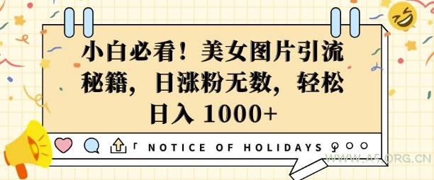 小白必看，美女图片引流秘籍，日涨粉无数，轻松日入几张【揭秘】-A5资源网