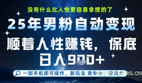 没什么比顺着人性挣钱更简单的了，男粉全自动变现，保底日入9张+【揭秘】-A5资源网