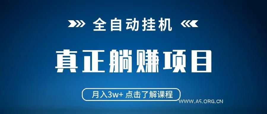 全自动挂机项目 月入3w+ 真正躺平项目 不吃电脑配置 当天见收益-A5资源网