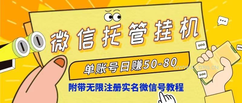 微信托管挂机，单号日赚50-80，项目操作简单(附无限注册实名微信号教程-A5资源网