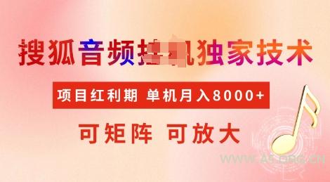 全网首发搜狐音频挂JI独家技术，项目红利期，可矩阵可放大，稳定月入8k【揭秘】-A5资源网