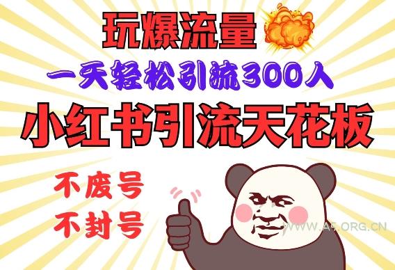 小红书引流天花板，玩爆流量，一天轻松引流300人，安全操作-A5资源网