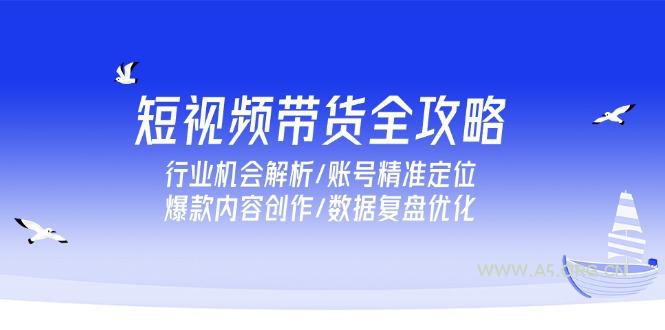 短视频带货全攻略，行业机会解析/账号精准定位/爆款内容创作/数据复盘优化-A5资源网