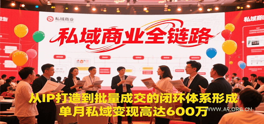 私域商业全链路，从IP打造到批量成交的闭环体系形成，单月私域变现600万-A5资源网