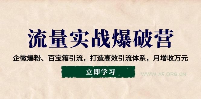 流量实战爆破营：企微爆粉、百宝箱引流，打造高效引流体系，月增收万元-A5资源网
