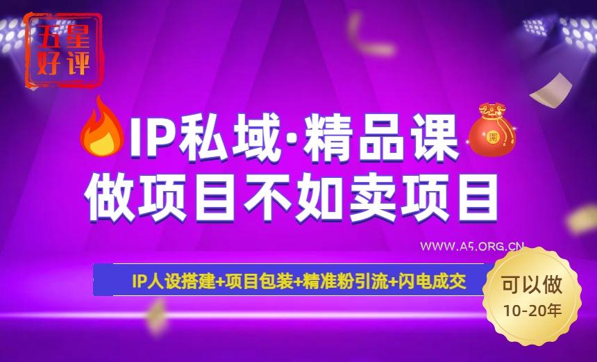 2025年“IP私域·密训精品课”，日赚3000+小白避坑年赚百万，暴力引流...-A5资源网