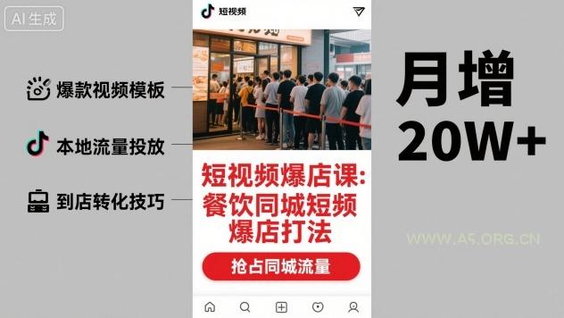 短视频爆店课，餐饮同城短视频爆店打法-A5资源网
