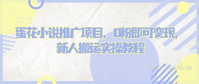 蛋花小说推文项目，0粉即可变现，新人搬运实操教程-A5资源网