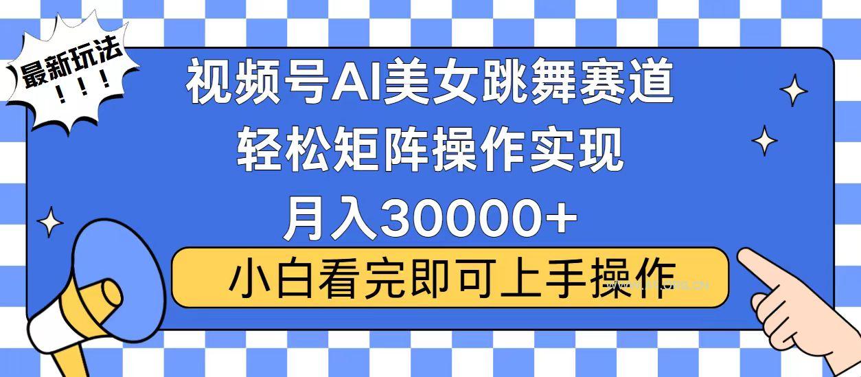 视频号蓝海赛道玩法，当天起号，拉爆流量收益，小白也能轻松月入30000+-A5资源网