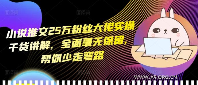 小说推文25万粉丝大佬实操干货讲解，全面毫无保留，帮你少走弯路-A5资源网