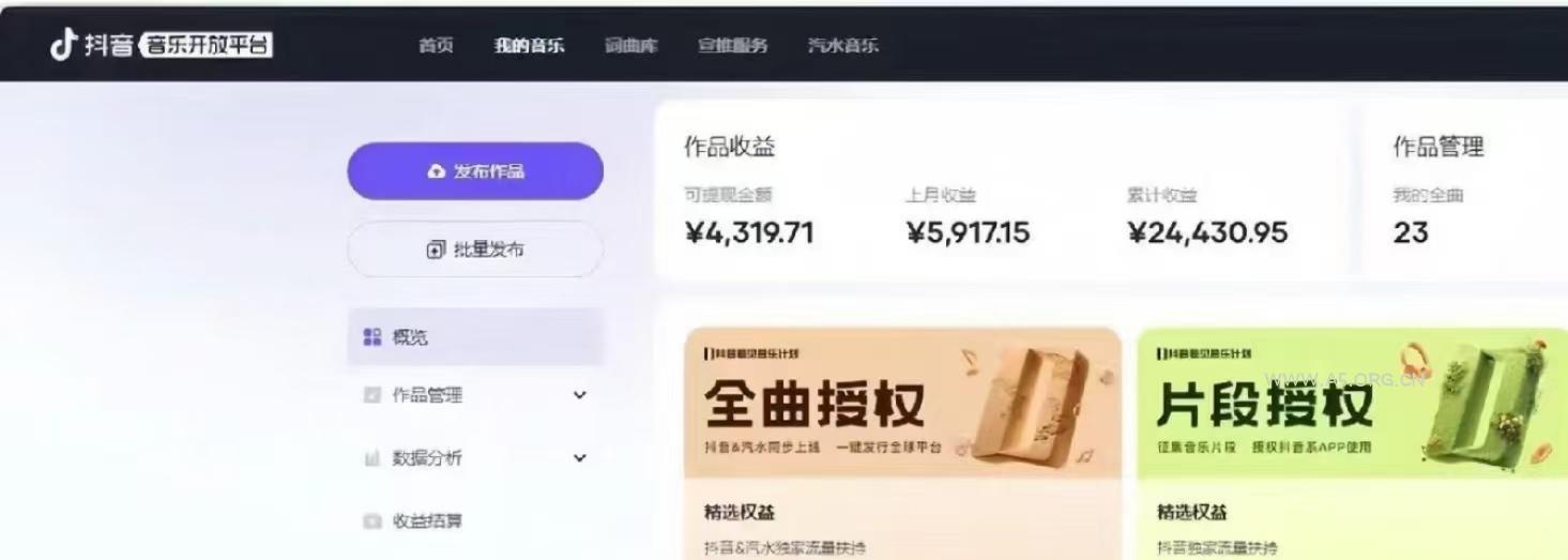 抖音汽水音乐人计划无脑月入5000+操作简单实操已落地 - A5资源网