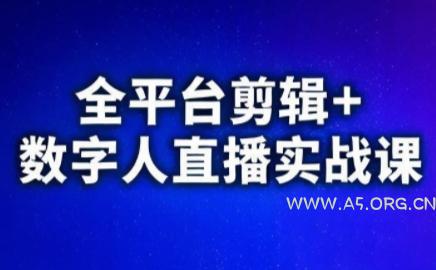 视频号、快手、抖音全平台剪辑+数字人直播实战课(更新10月)​-A5资源网