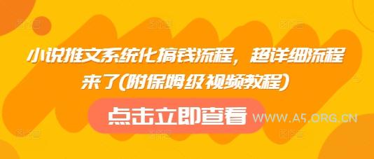 小说推文系统化搞钱流程，超详细流程来了(附保姆级视频教程)-A5资源网