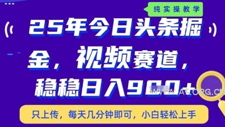 今日头条视频赛道最新玩法，每天十分钟，保底日入9张+【揭秘】-A5资源网